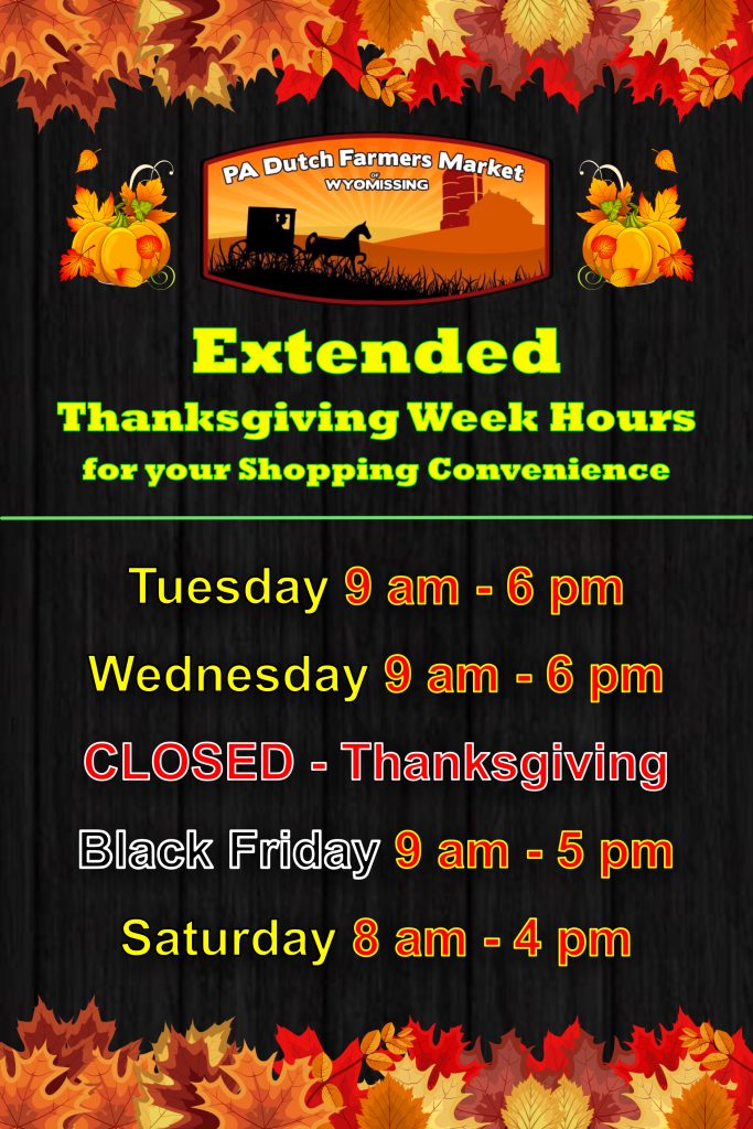 Thanksgiving Hours